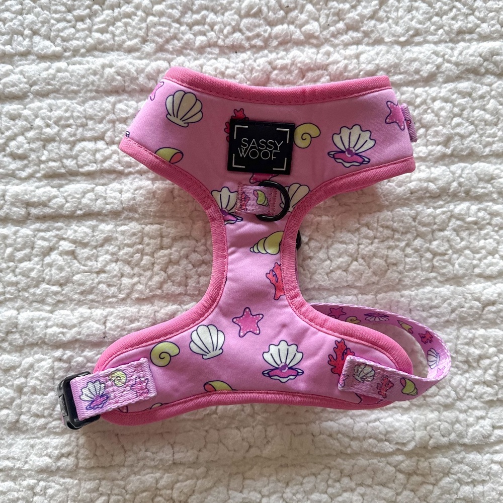 SASSY WOOF Pink Reef Adjustable Dog Harness - XS